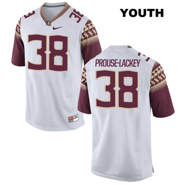 Youth NCAA Nike Florida State Seminoles #38 Izaiah Prouse-Lackey College White Stitched Authentic Football Jersey JNH2369DH
